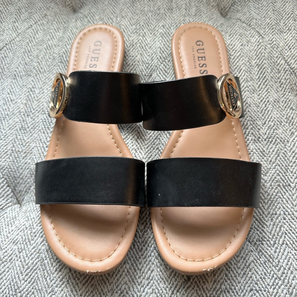 Black Guess Slide Sandal